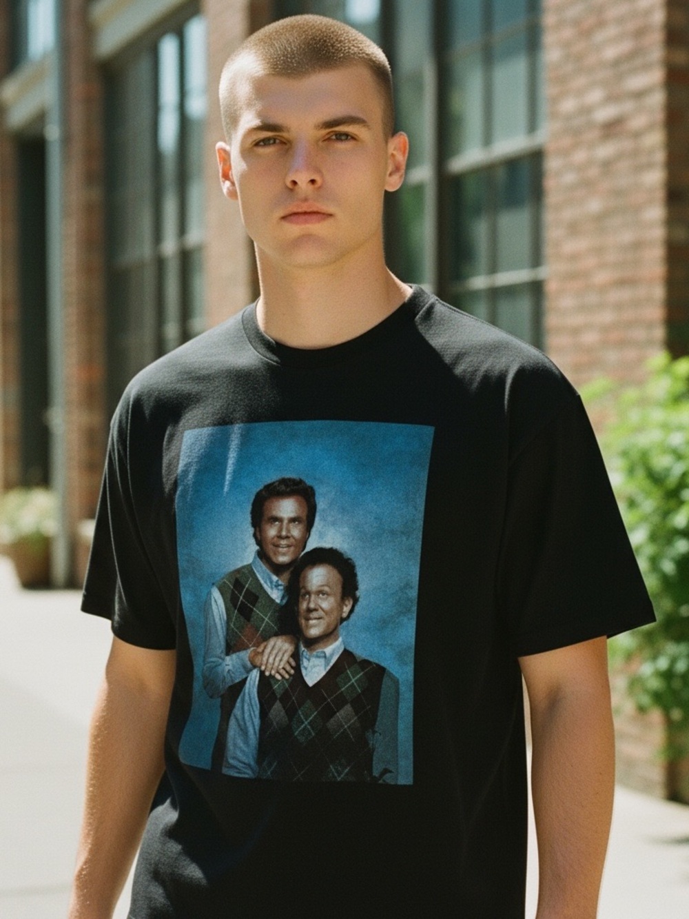 Step Brothers // Black Graphic Crewneck T-Shirt